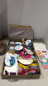 lot 1211 image: Sewing Craft Supplies Lot, Ribbons, Bias Tape, Trim and more