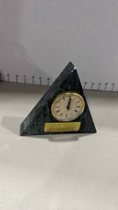 lot 1226 image: 1995 Team of the Year Desk Clock with Engraved Plaque 5x5