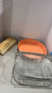 lot 1293 image: Sushi rolling mats, over the sink strainer and metal tray