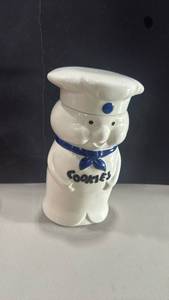 lot 1295 image: Vintage Pillsbury Doughboy cookie jar 10 inches tall