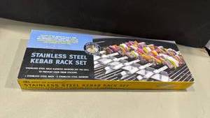 lot 1301 image: Stainless Steel Kebab Rack Set 6 Skewers