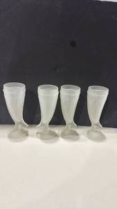 lot 1302 image: MCM Indiana Tiara Glass frosted horn-shaped beer steins