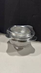 lot 1309 image: 4 stainless steel mesh strainers