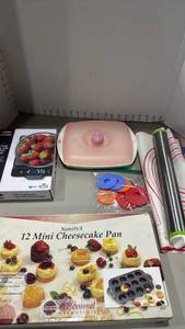 lot 1327 image: Nonstick 12 Mini Cheesecake Pan, scale and more