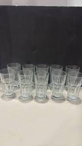 lot 1349 image: Set of 10 Clear Glass Drinking Glasses Tall Tumblers
