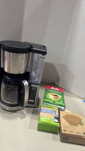 lot 1354 image: Ninja 12 cup programable coffee maker with descaling kit and filters