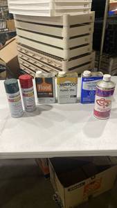 lot 2020 image: Paint thinner, tung oil, spray paint and more