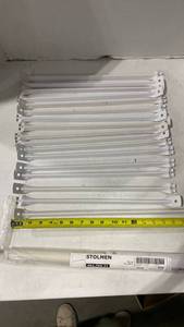 lot 2050 image: Metal supports for wire shelving and IKEA clothes rail