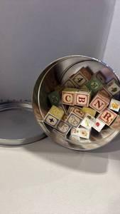 lot 2086 image: Alphabet Building Blocks Tin Container Set with Lid