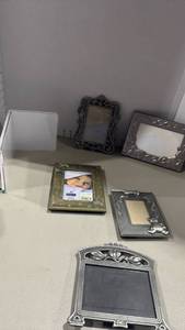 lot 2096 image: Picture Frames Lot 6 Pieces Burnes Engravable Ornate Metal Designs