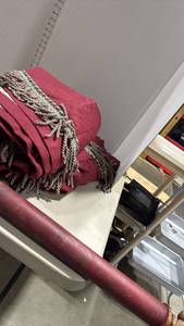 lot 2137 image: Curtain rod with hardware and curtains