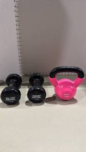 lot 2171 image: Power systems weights 10 pounds and kettle bell 15 pounds