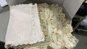 lot 2195 image: Pillow shams standard size, floral, quilt, crochet