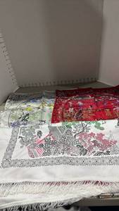 lot 2205 image: Chinese silk brocade pillow cases and table cloth