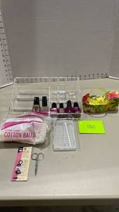 lot 2222 image: Acrylic makeup organizer, nail polish, cute shoe jewelry box and more