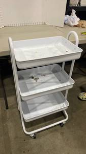 lot 2248 image: Three tier metal cart 35x18.5x16