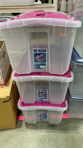 lot 2302 image: Three 12 gal storage totes