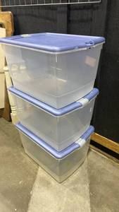 lot 2304 image: Three Rubbermaid totes