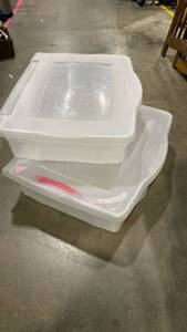 lot 2307 image: Two Rubbermaid under bed totes