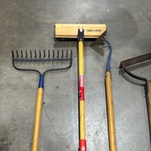 lot 2344 image: Craftsman broom and  Garden Tools