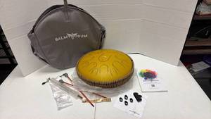 lot 900 image: Balmy Drum new with case, strikers and more