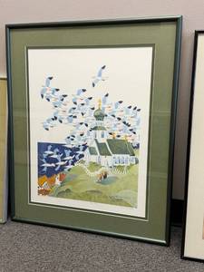 lot 921 image: Framed signed wall decor Rie Munoz 28 x 23 in