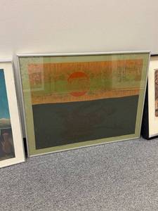 lot 925 image: Framed signed wall decor 21 x 27 in
