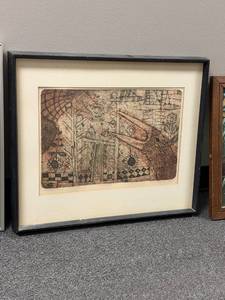 lot 926 image: Framed signed wall decor 20 x 24 in
