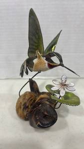 lot 1000 image: Vtg Brumm Hummingbird Figurine Enamel on Metal
