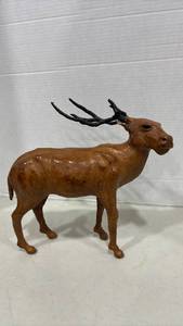 lot 1007 image: Vtg Leather Wrapped Stag Figure