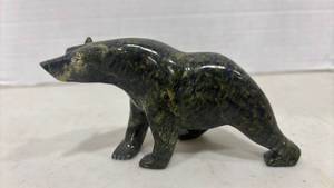 lot 1010 image: Carved Stone Bear Figurine Sculpture 5 Inch