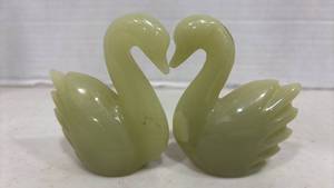 lot 1014 image: Vtg Handcrafted Stone Swans 3.5 x 2.5 each