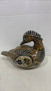 lot 1035 image: Vintage Tonala Mexican Pottery Duck 10x13