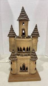 lot 1045 image: Handmade Pottery Light Base Castle 20x10