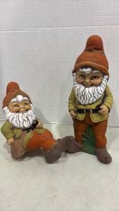 lot 1079 image: Vtg Hand Painted Gnomes 12.5 Tall