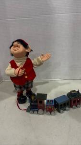 lot 1094 image: Zims Woodland Elves Themselves 10.5 inch tall with Train