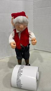 lot 1099 image: Zims Woodland Elves Themselves 12 inch Santa with list