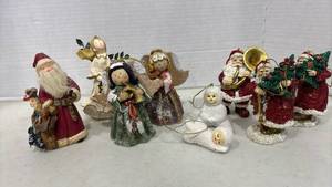 lot 1122 image: Ceramic Christmas Ornaments with 2003 Halmark Santa