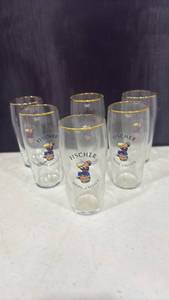 lot 1149 image: Six Vtg 25cl Fischer bi�re dAlsace beer Glasses