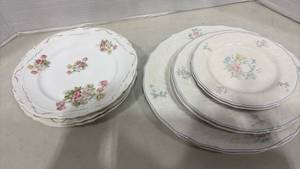 lot 1166 image: Porcelain Dinnerware Set by Royal Doulton with Floral Plates from Germany 7 pieces