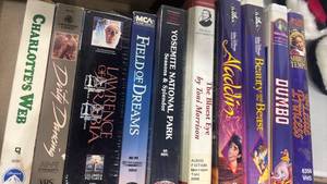 lot 1201 image: VHS Movie Collection Titles Disney Classics Beauty Beast Aladdin Dumbo Shirley Temple