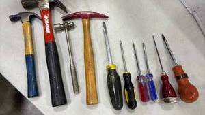 lot 1229 image: Hammers Screwdrivers Ball Peen and more