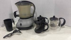 lot 1238 image: Back to Basics Cocoa-Latte 06 Milk Frother with Teapots and Accessories