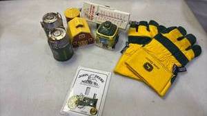 lot 2009 image: John Deere Collectibles Lot Gloves Thermometer Salt Pepper Shakers