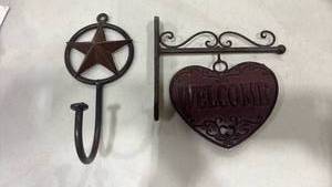 lot 2023 image: Iron Wall Pieces each approximately 12 inches