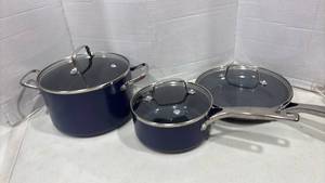 lot 2044 image: Blue Diamond Enhanced Ceramic Non-Stick 3-Piece Cookware Set