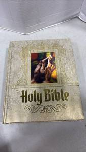 lot 2050 image: Holy Bible Hardcover with Gold Decorative Cover