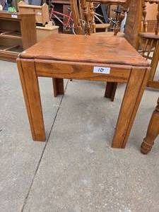 lot 10 image: Light Brown Wooden End Table.