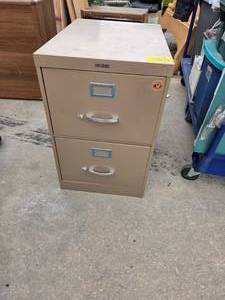 lot 25179 image: Two-drawer metal vertical file cabinet