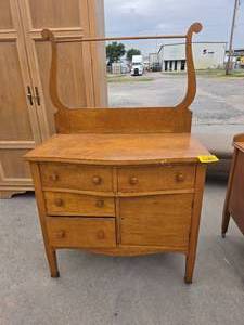 lot 25153 image: Antique solid wood washstand
